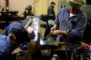 Welding the draw-bar pocket