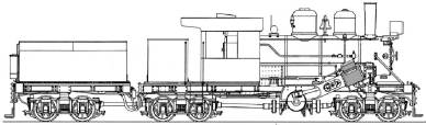 Diagram of a Climax locomotive