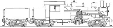 Diagram of a Heisler locomotive